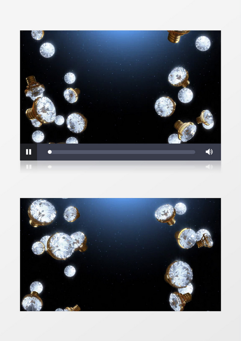 动画动态发光钻石飘落背景视频素材