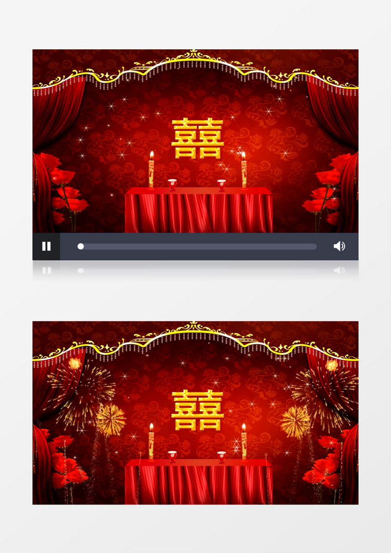 喜庆中式厅堂背景视频