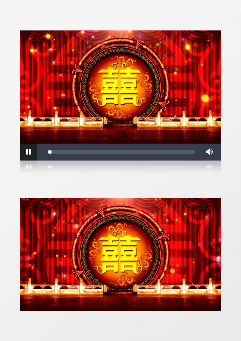 红色浪漫的中式喜堂舞台视频素材