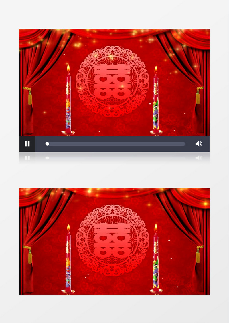 浪漫中式婚礼喜字红烛视频背景素材