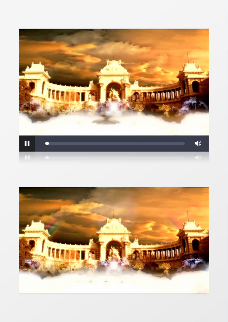 巍峨的天鹅湖风云古堡建筑婚礼背景视频素材
