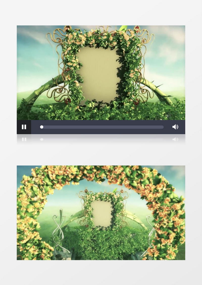 唯美仙境鲜花拱门拱桥婚礼背景视频素材