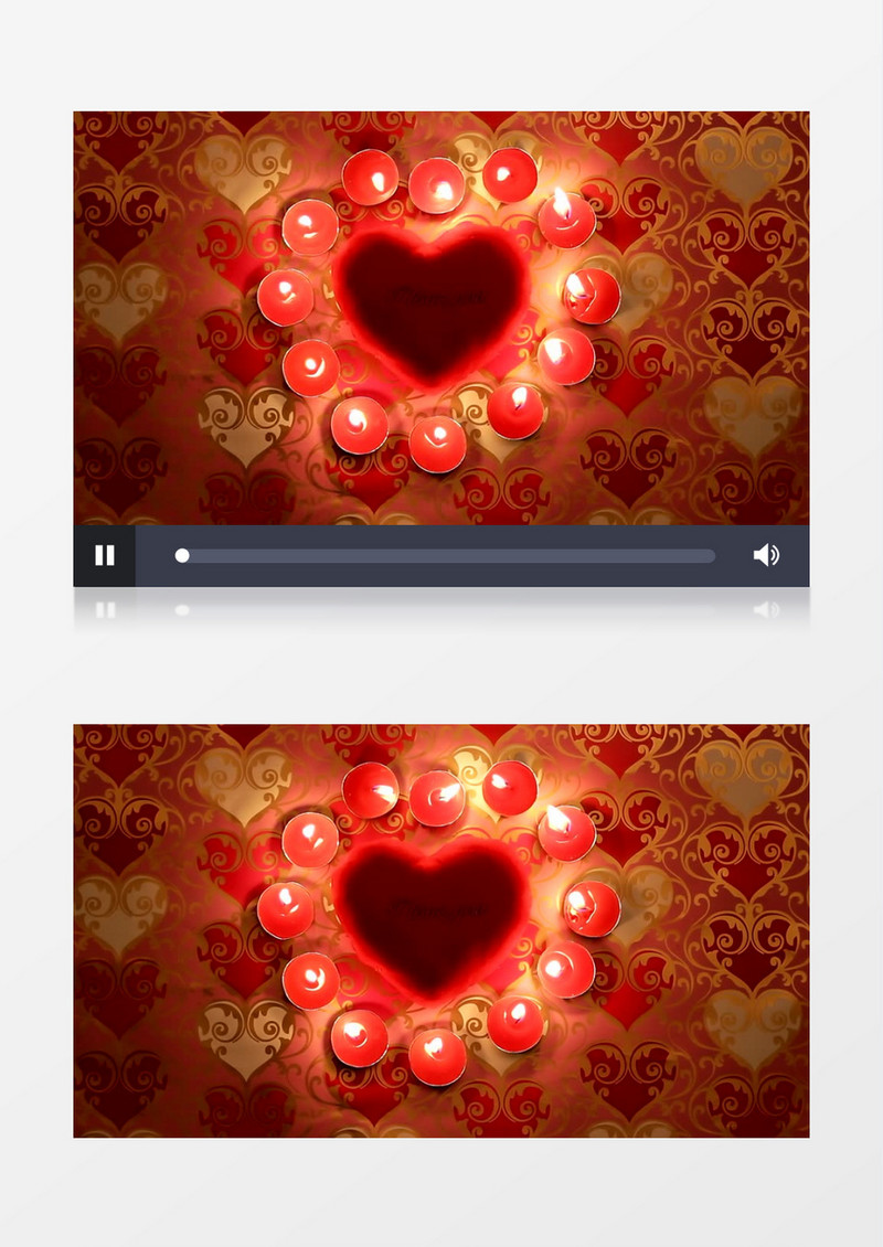 浪漫的燃烧的爱心蜡烛背景视频素材