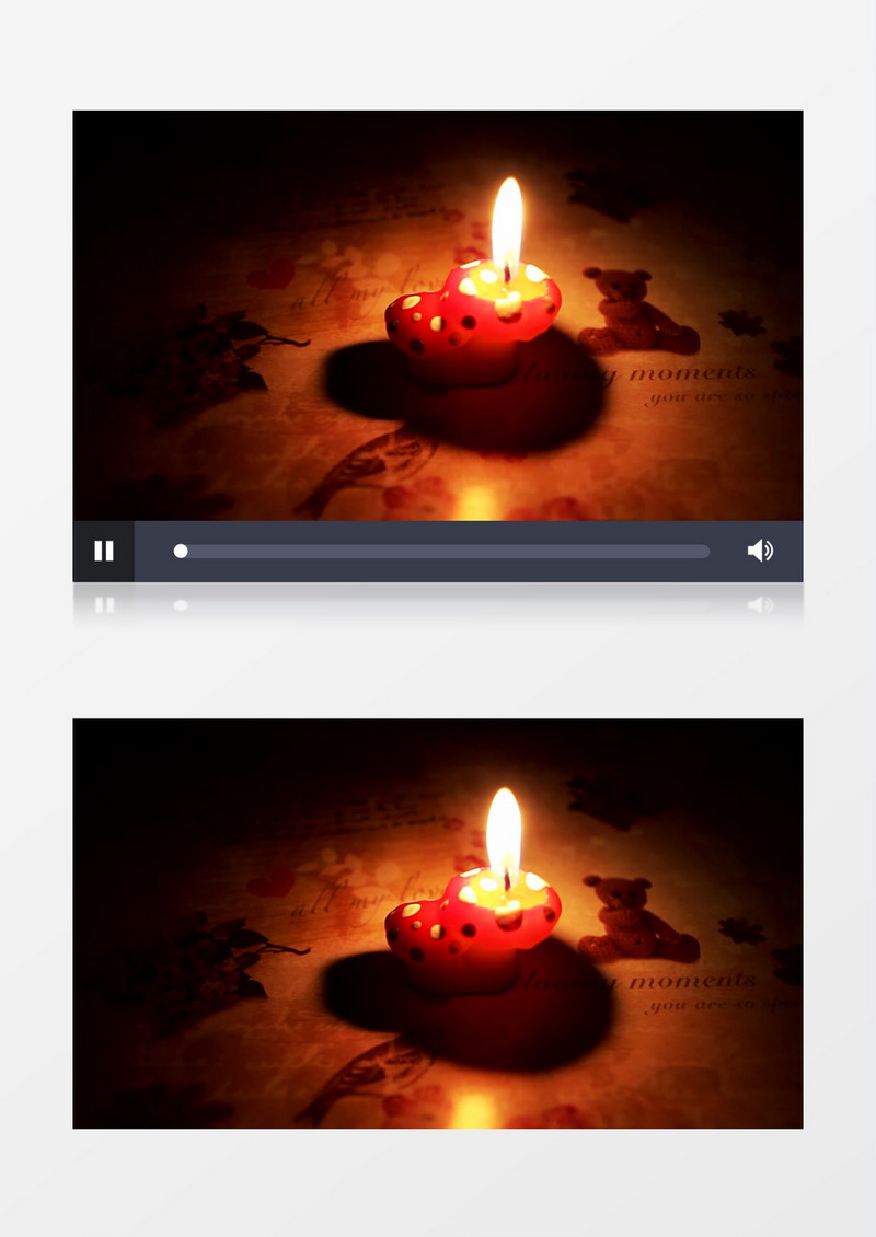 燃烧的小蘑菇蜡烛视频素材