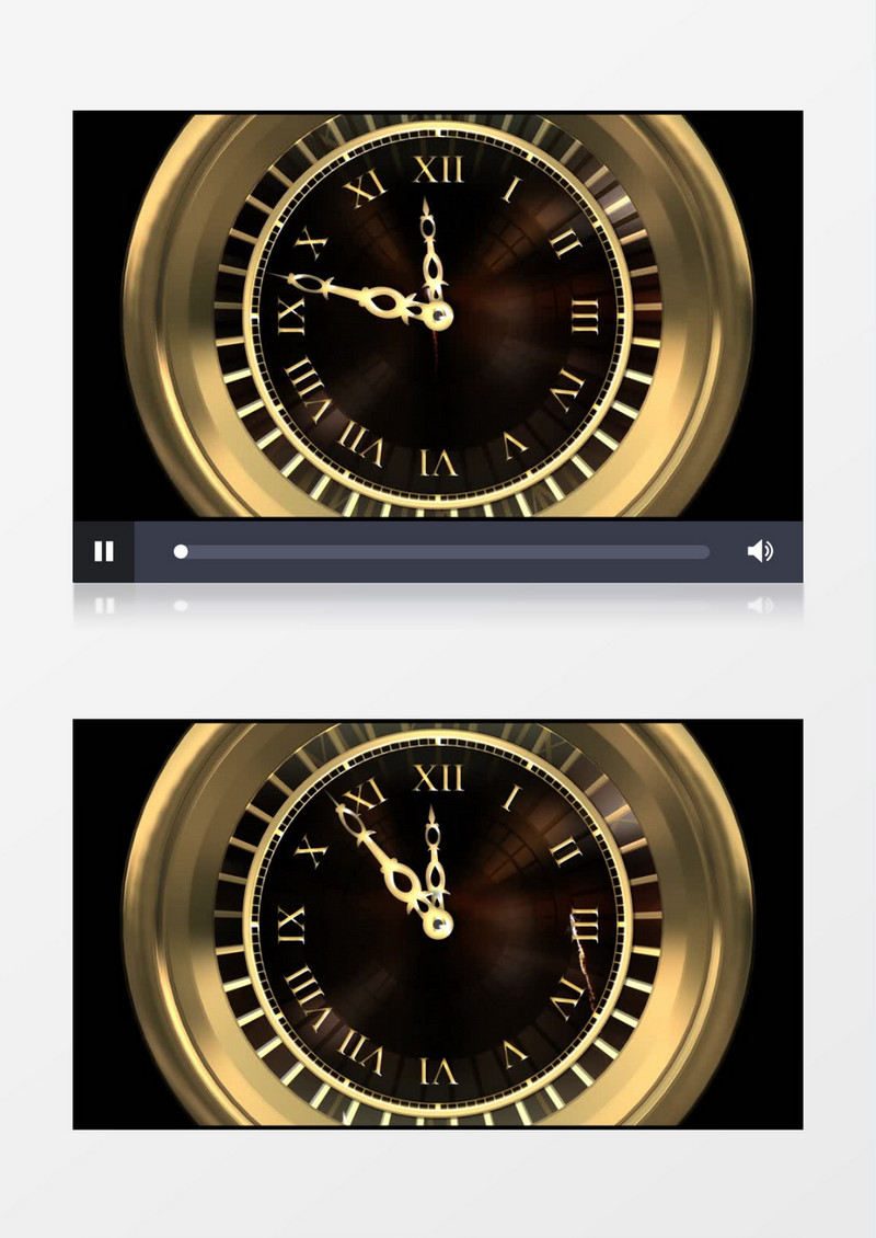 金色时钟15秒新年倒计时视频素材
