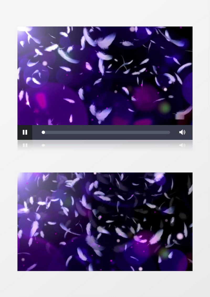 动画动态羽毛飞舞飘落紫色背景视频素材
