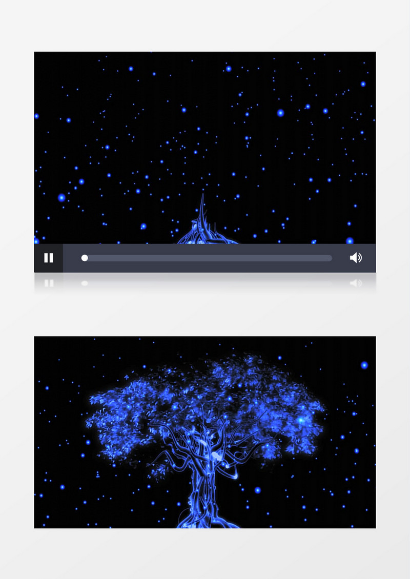 蓝光效蝴蝶树带音乐背景视频素材