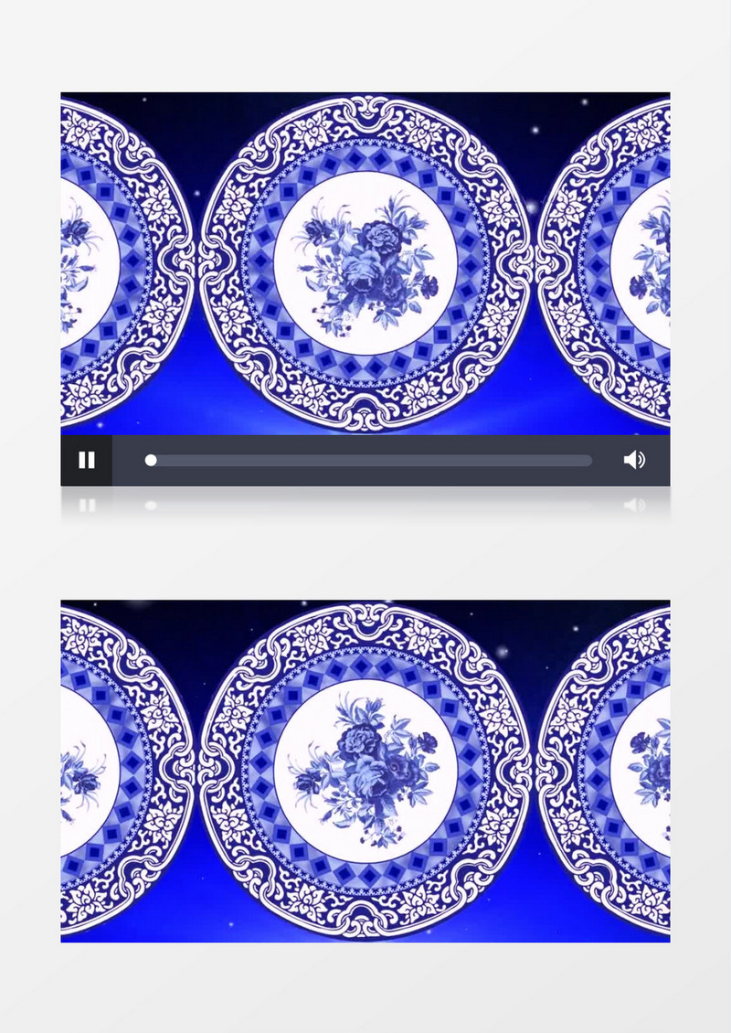 转动的中国风青花瓷背景视频素材