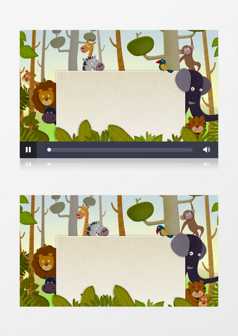 儿童卡通手绘风格动物园背景视频素材