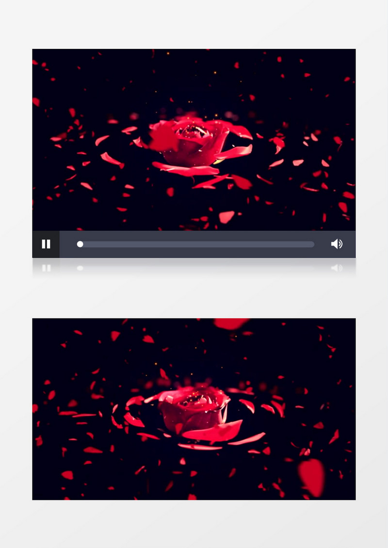 动画动态旋转3D玫瑰花背景视频素材