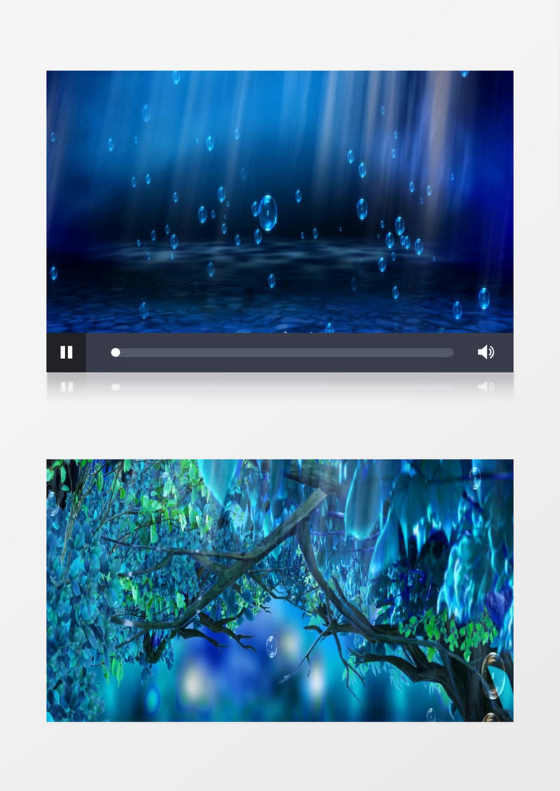 动画动态蓝色海洋气泡水母背景视频素材