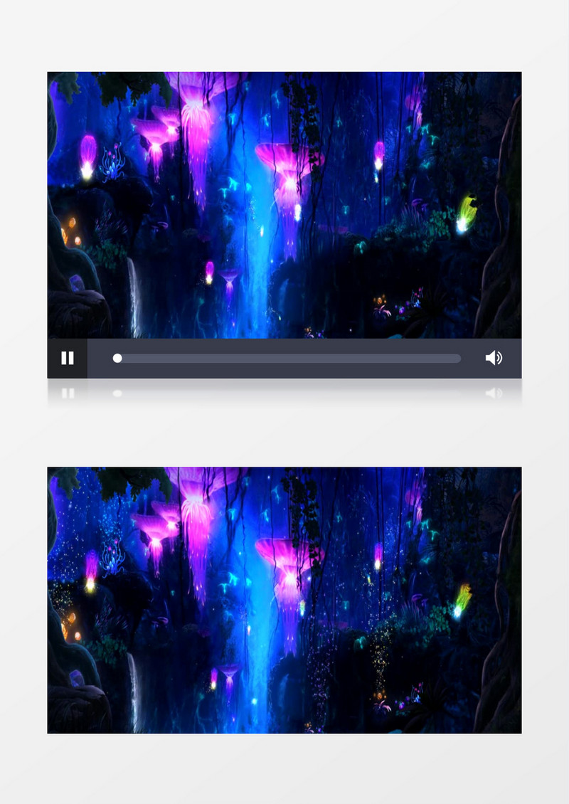动画动态海底水母荧光丛林有音乐背景视频素材