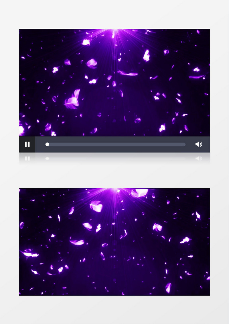 动画动态白色羽毛飞舞飘落紫色光芒背景视频素材