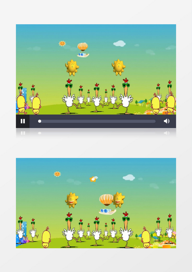 儿童卡通风格可爱小鸡跳舞视频素材