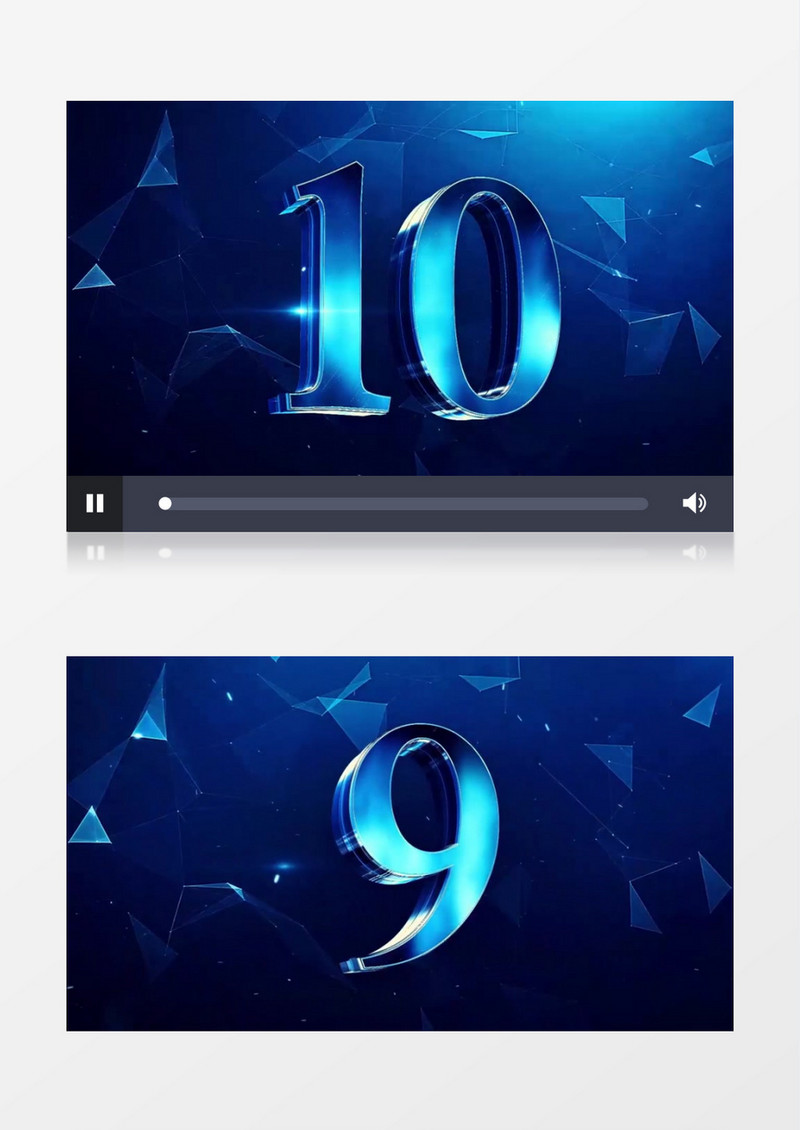 蓝色霹雳闪电震撼年会10秒倒计时视频ae视频模板