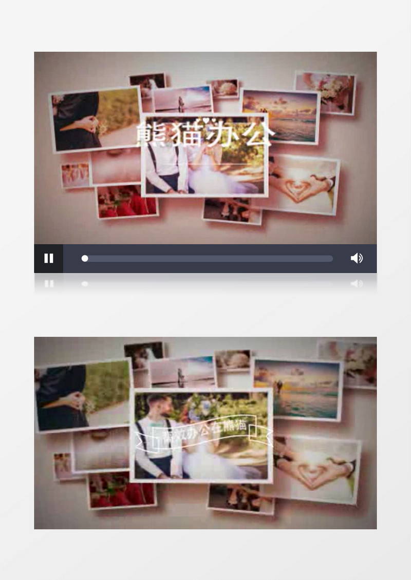 婚礼照片拼贴视频唯美小清新宣传AE模板
