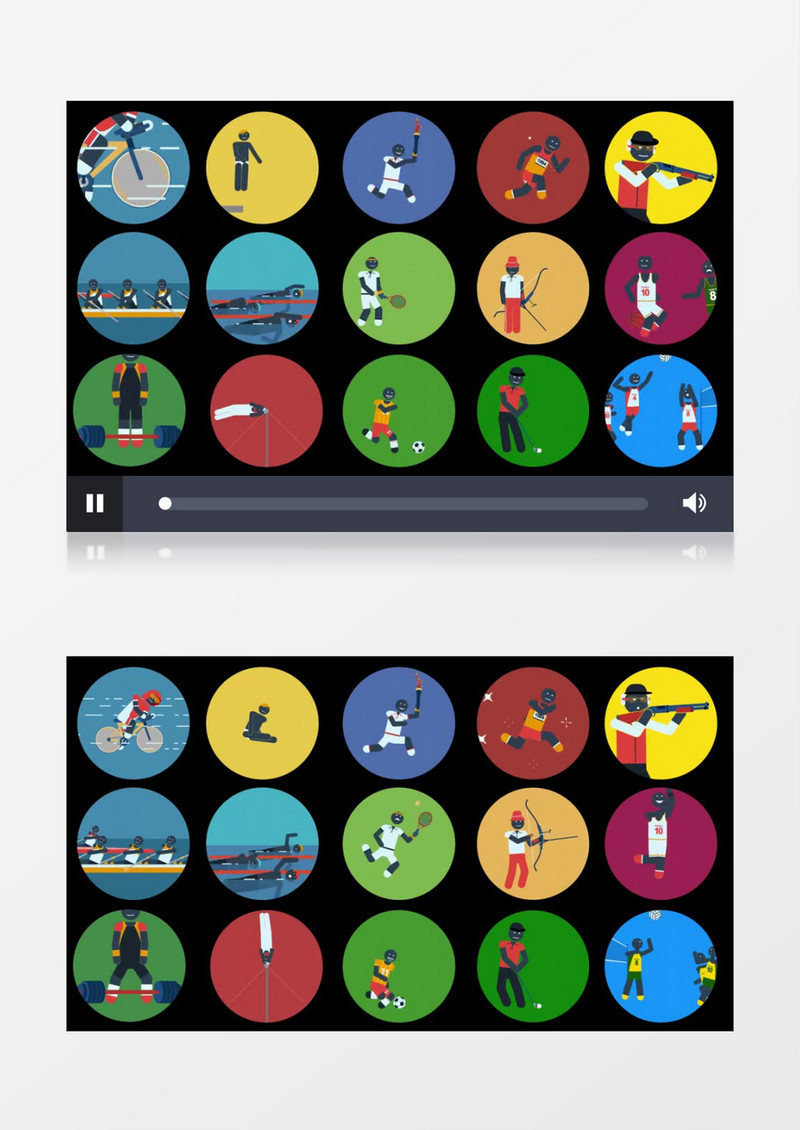 15个萌趣可爱的体育项目MG图标动画模板AE模板