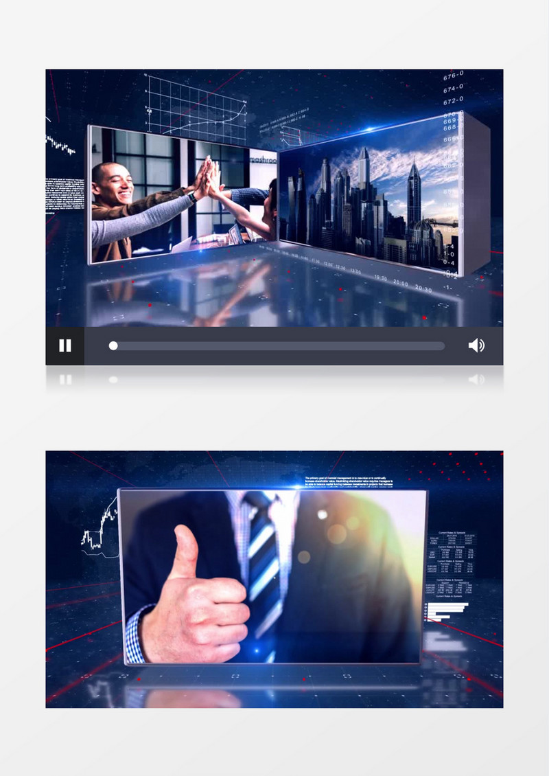 蓝色科技图片展示AE视频模板