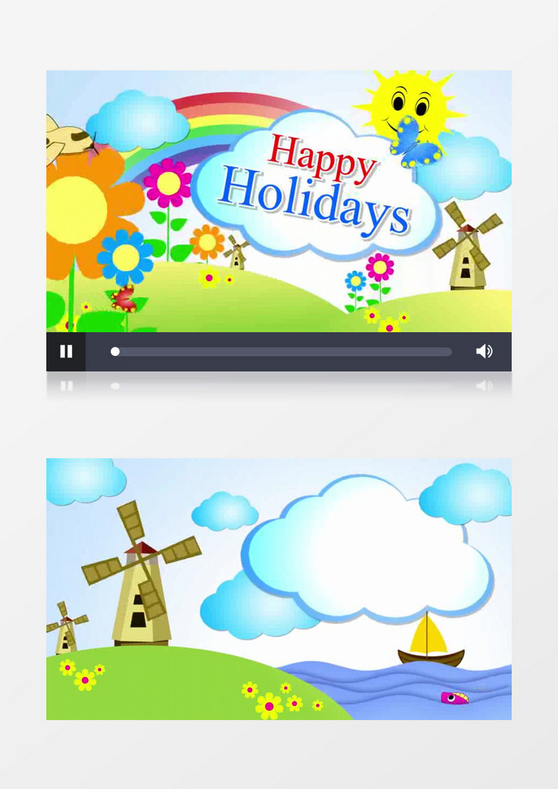 儿童节卡通生活照片视频相册动画AE模板