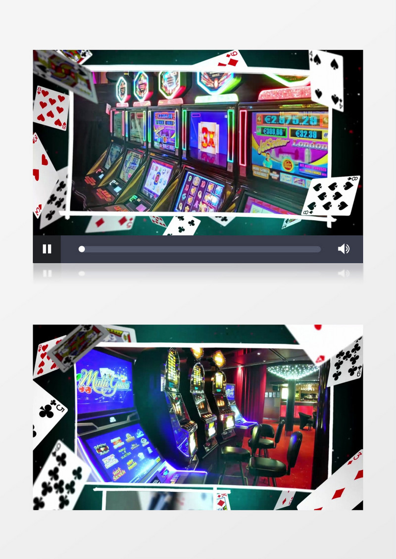 扑克牌空间中照片相册图文动画展示AE模板