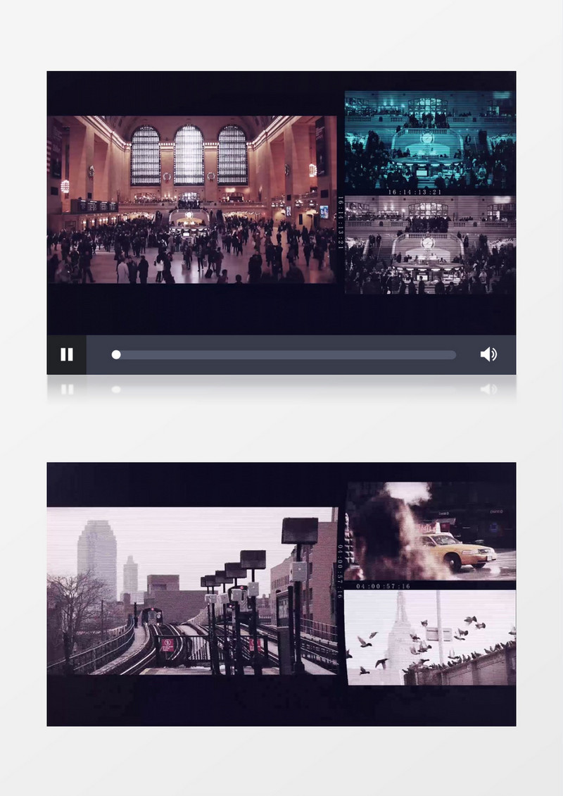 复古多屏城市街头风格开场视频动画AE模板