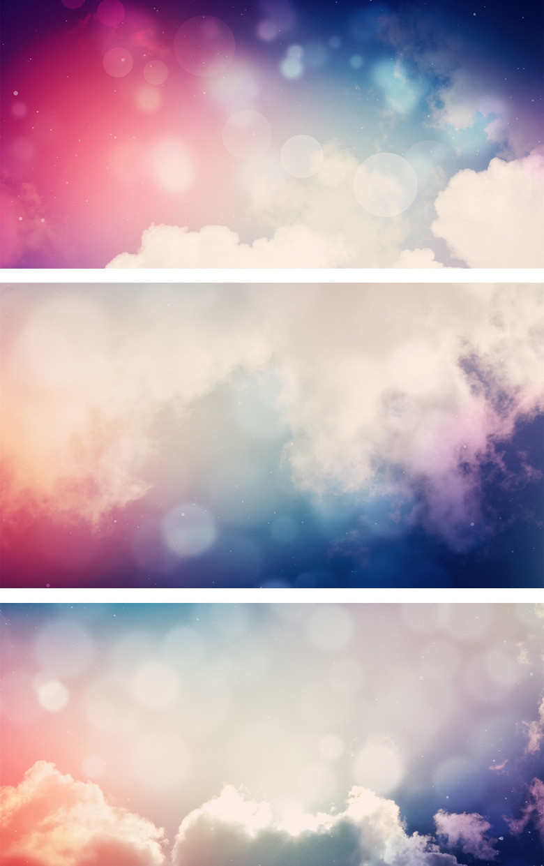 彩色渐变云彩云朵ppt背景图片模板下载_云朵_图客巴巴