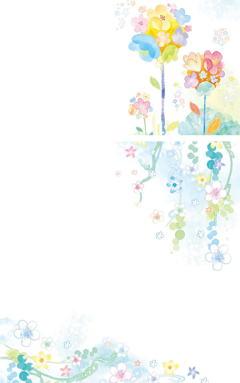 清新_淡雅清新水彩花朵ppt背景图片模板下载_图客巴巴