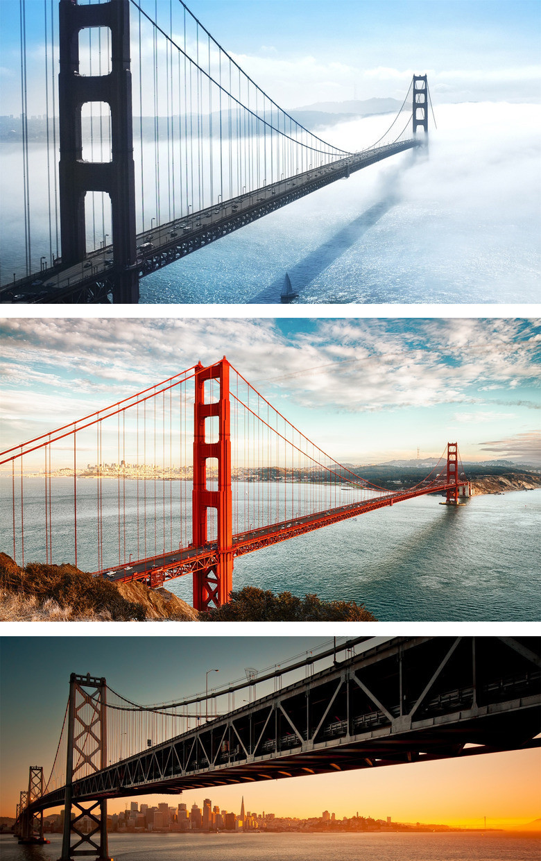 雄伟金门大桥PPT背景图片