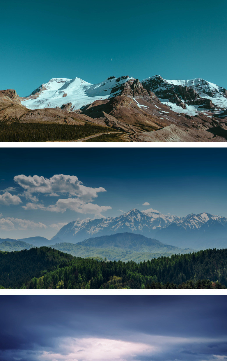 雄伟雪山风景PPT背景图片