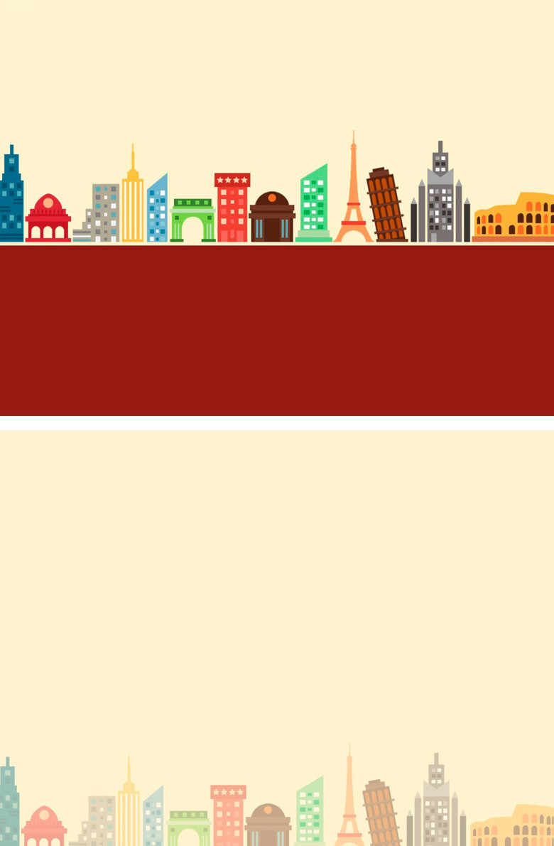 卡通著名建筑ppt背景图片