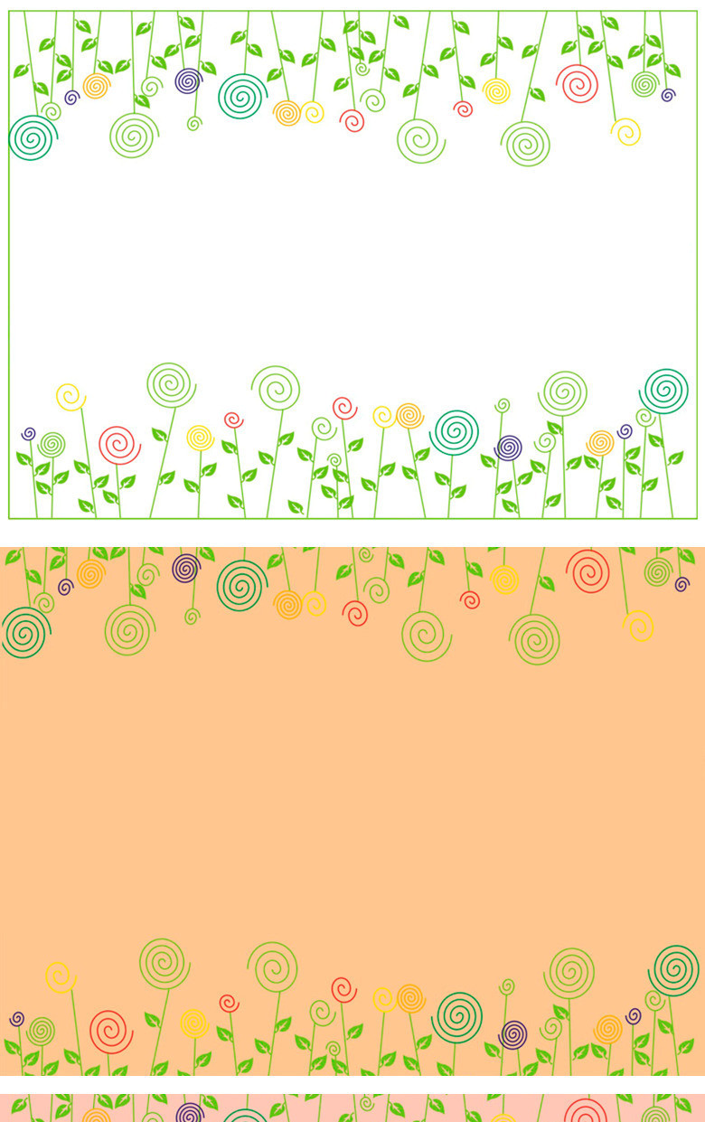 可爱花草幻灯片背景图片