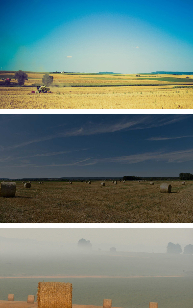 秋收麦田风景PPT背景图片