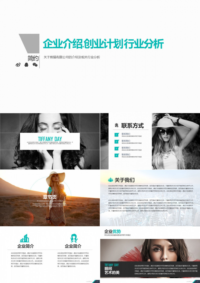 企业介绍创业计划行业分析PPT模板