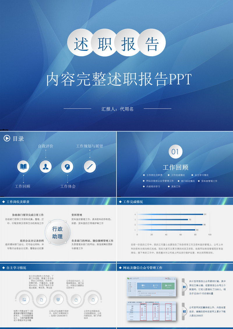 述职报告通用ppt模板