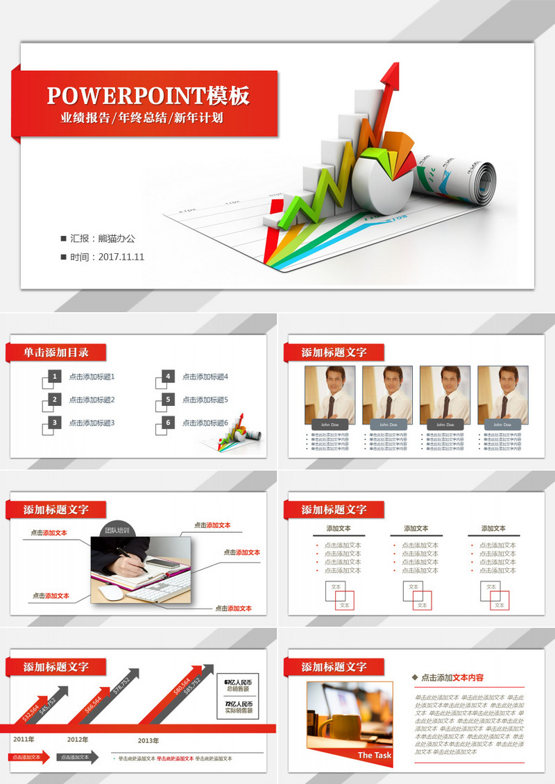 业绩报告年终总结PPT模板