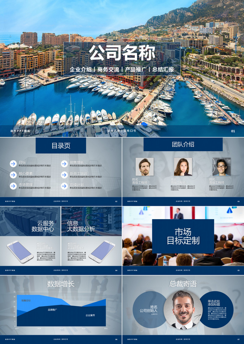 企业简介项目案例通用商务PPT模板