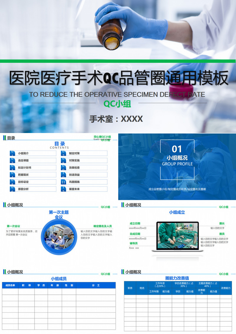 医疗医药药品医院卫生品管圈PPT模板