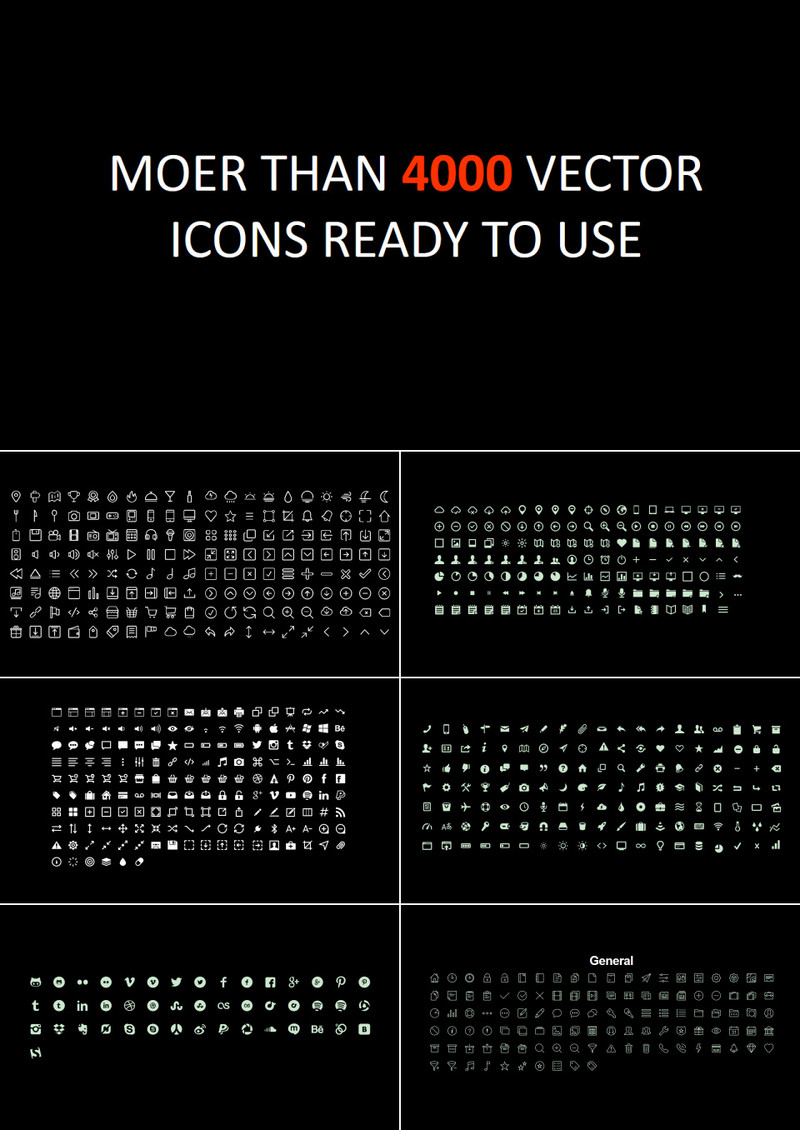 4000个图标整理合集素材