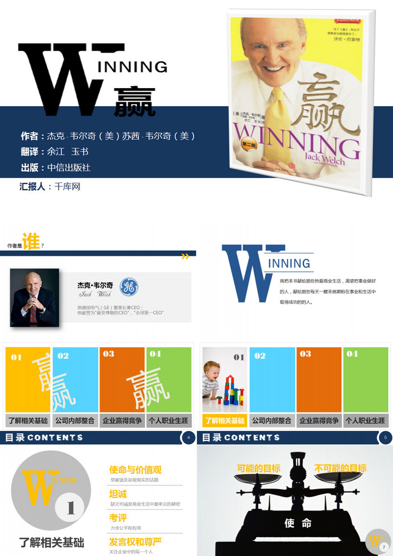 WINNING赢读书笔记PPT作品