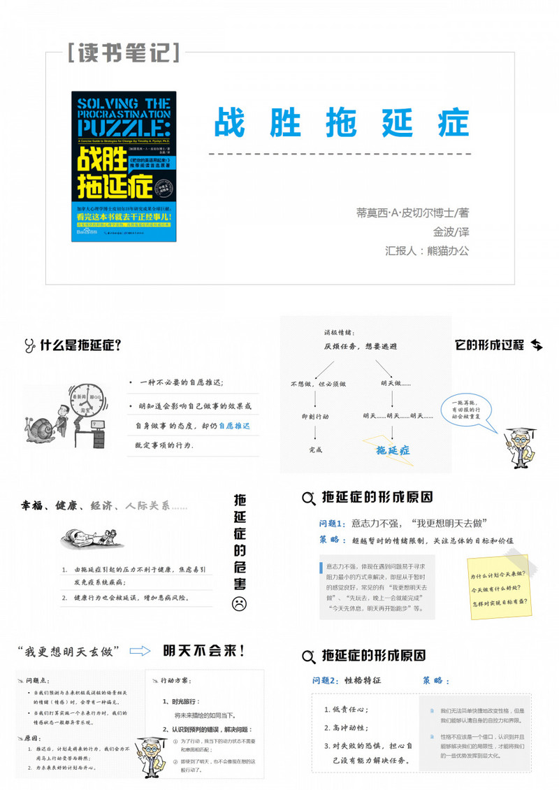 战胜拖延症读书笔记PPT作品