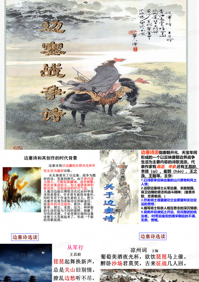 2016 边塞诗鉴赏 边塞征战 边塞战争诗