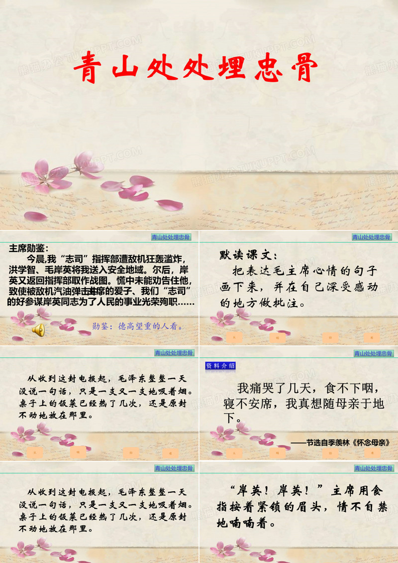 青山处处埋忠骨PPT