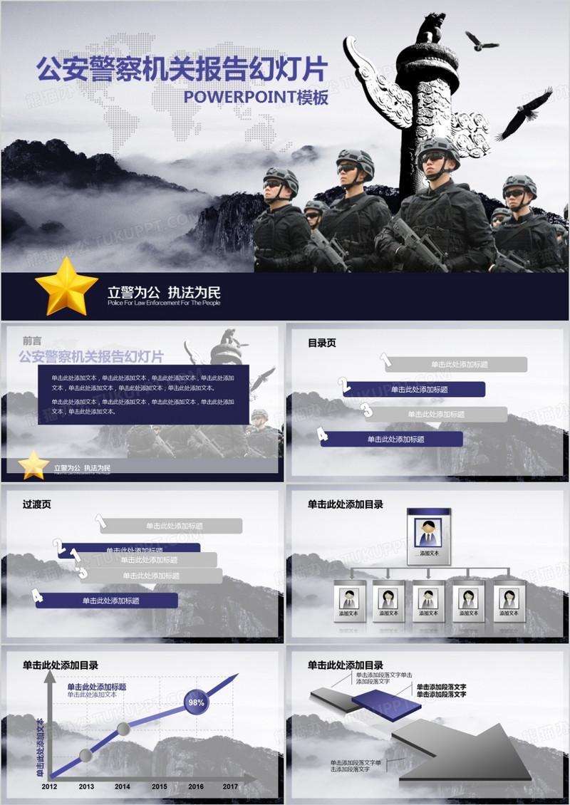 公安警察机关报告PPT模板