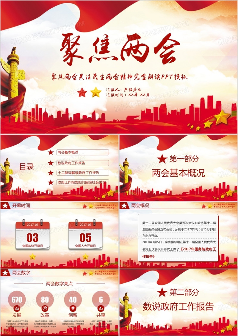 两会人大政协会议通用思想学习汇报模板