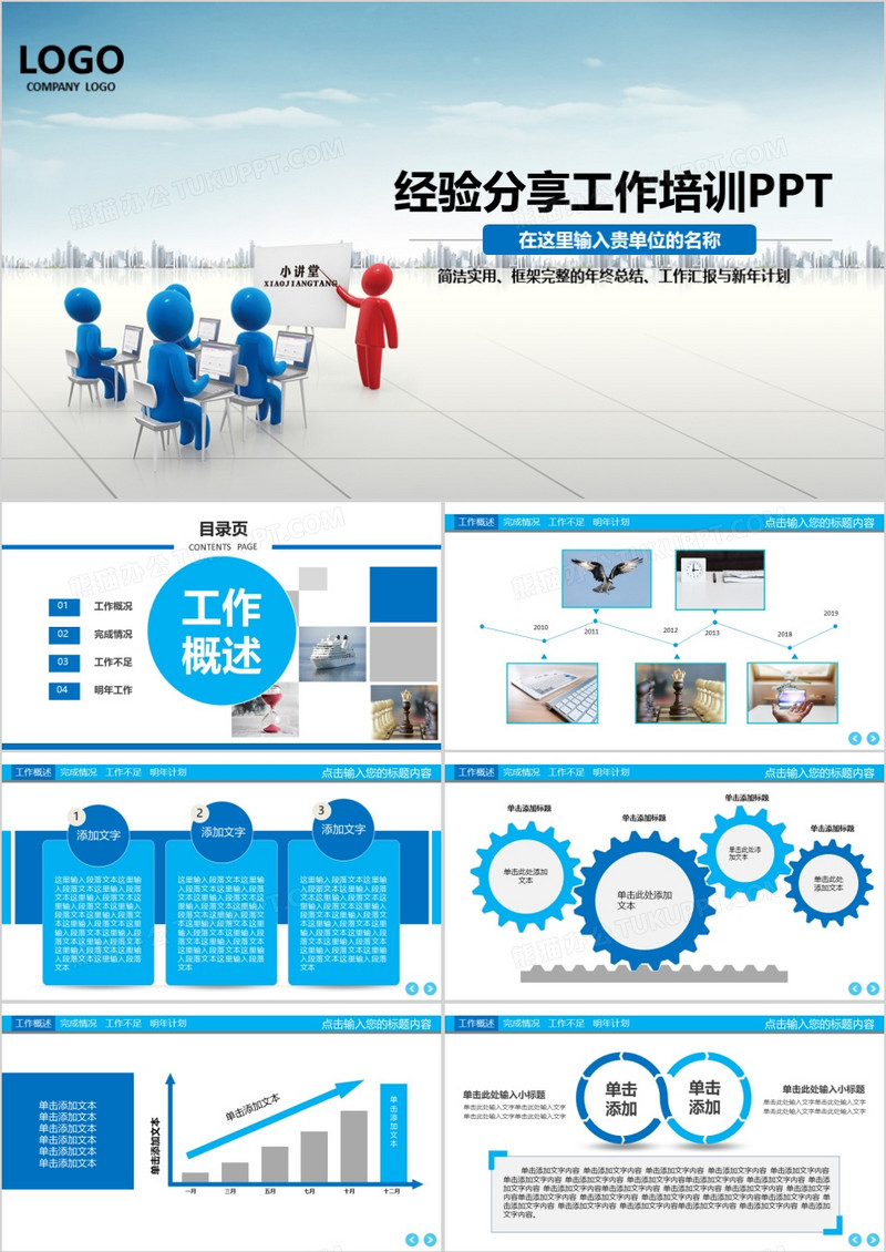 经验分享工作培训动态PPT模板