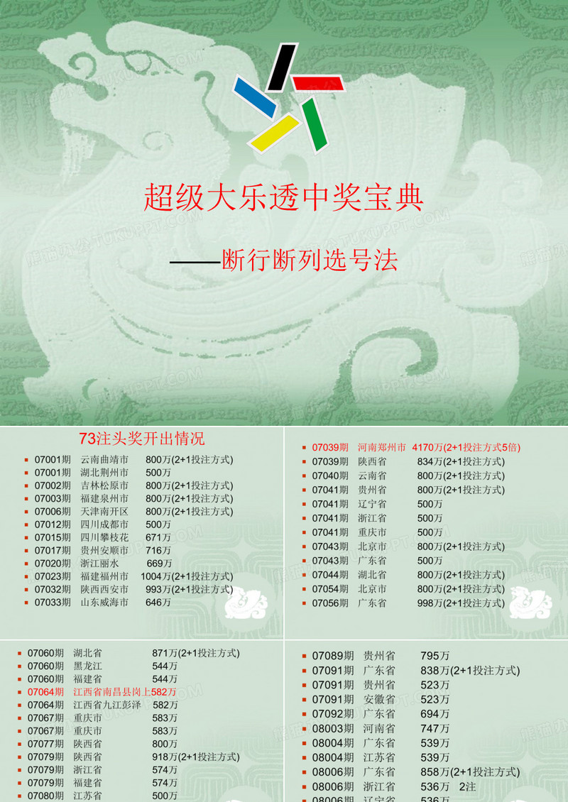 超级大乐透中奖指南