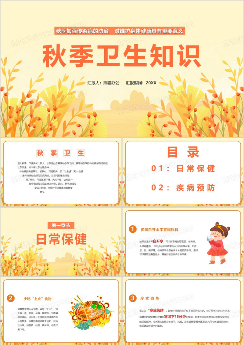 秋季卫生知识培训PPT模板