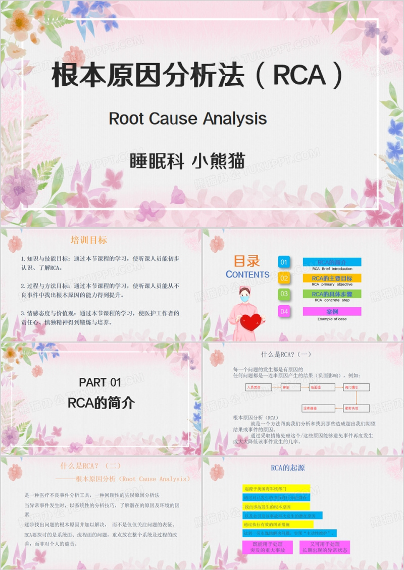 粉色清新风根本原因分析法PPT模板