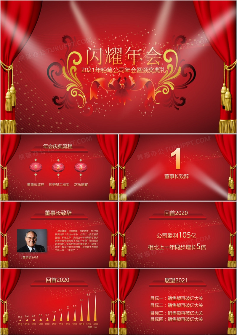 公司年会庆典主题通用PPT模板