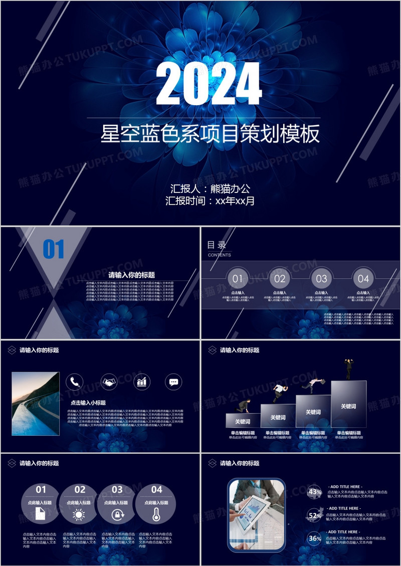 2024星空蓝色系项目策划模板
